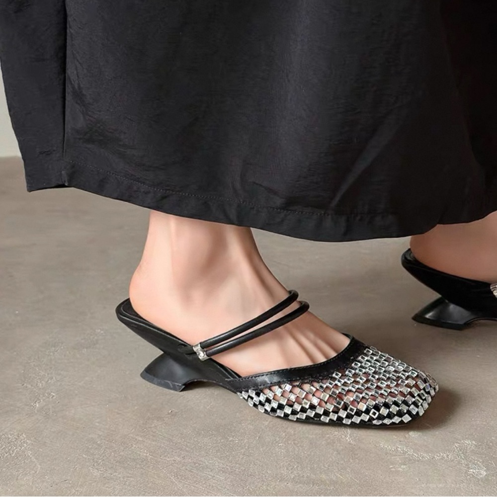 Stylish Black and Silver Women's Shoes